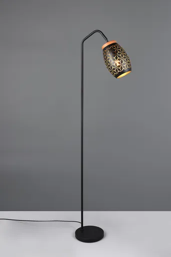 Lampadar Bidar, RL, 22x147 cm, 10W, 1x E27, metal, negru/natur