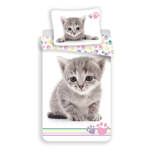 Lenjerie de pat din bumbac Kitten colour, 140 x 200 cm, 70 x 90 cm