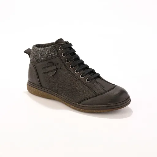 Ghete din piele cu șireturi și fermoar