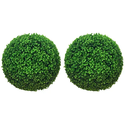 HOMCOM Set de 2 Bile Artificiale, Bile de Arbori Topiari din Buxus,  Ø40cm, Verde | Aosom Romania