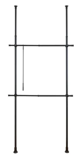 Suport extensibil pentru haine, 4 piese, Wenko, Duo Black, inox/plastic/polipropilena, negru