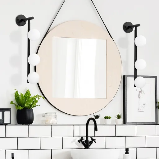 Aplica de perete, Opviq, 942FLG2123, Alb/Negru