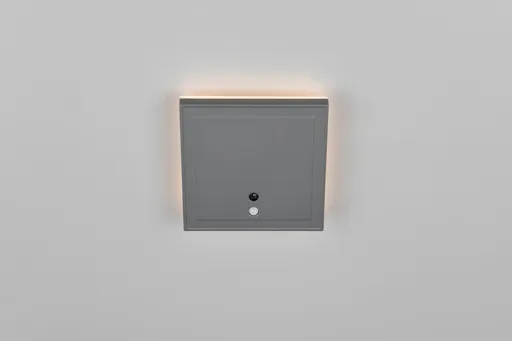 Aplica de perete pentru exterior cu senzor Fortaleza, RL, 14x3.5x14 cm, 2W, 1x SMD, aluminiu, antracit