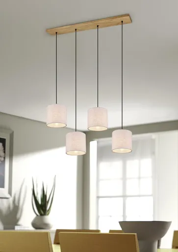 Lustra Elmau, TRIO, 100x20x150 cm, 60W, 4x E27, metal, natur/bej