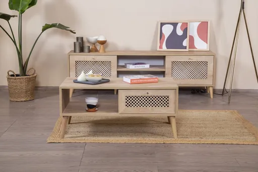 Masuta de cafea, Hanah Home, Goose, 55x100x45 cm, Stejar