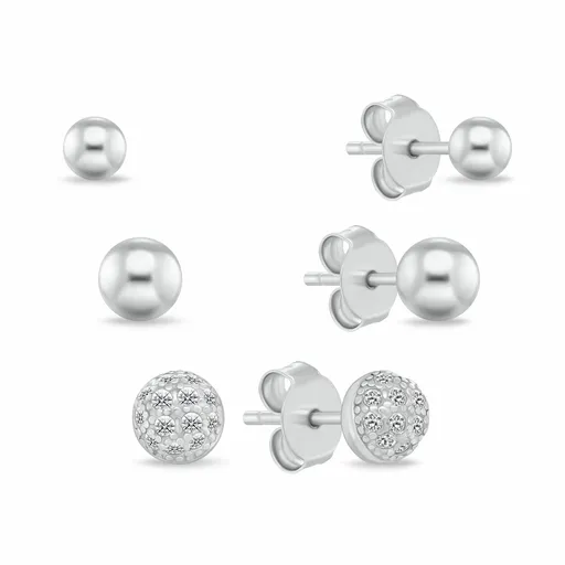 Brilio Silver Set de cercei din argint SET297W (3 perechi de cercei)