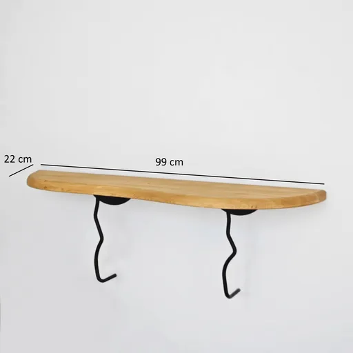 Raft de perete, Hanah Home, Edera, Negru / Stejar