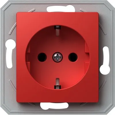 Ekonomik Priza SCHUKO 1P 16A ST IP20 Rosu, TEM Modul TEM-VE10RDXO-B