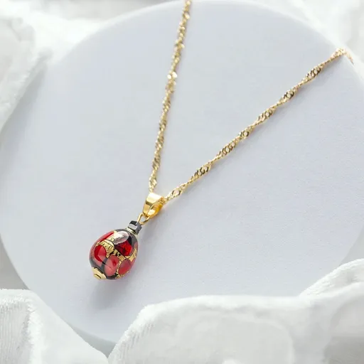 Lampglas Colier luxos Vermilion Nude, cu aur de 24 de carate în perla Lampglas NNM2/AG/POZ 50 cm