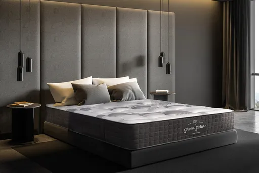 Saltea ortopedica, Green Future, California, 200x200x35 cm, arcuri POCKET, 3 cm spuma Memory Arctic Gel 7 Zone de Confort, fermitate medie