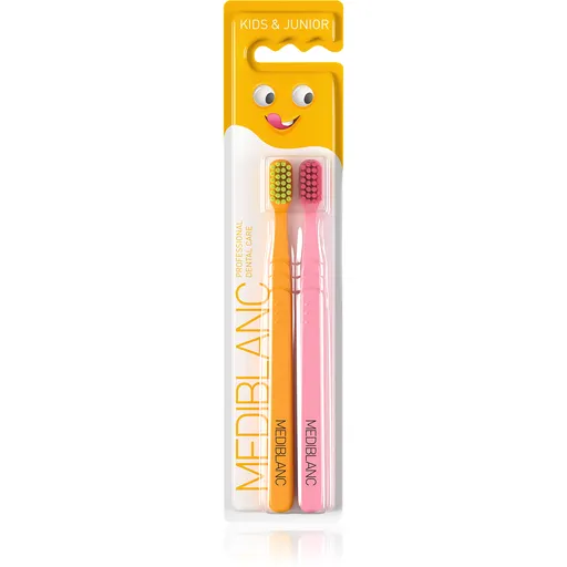 MEDIBLANC Periuță de dinți pentru copii Ultra Soft Orange/Pink 2 buc