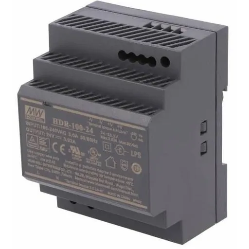 Sursa de alimentare Mean Well HDR-100-24N, 24V, 4.2A, montare pe sina DIN