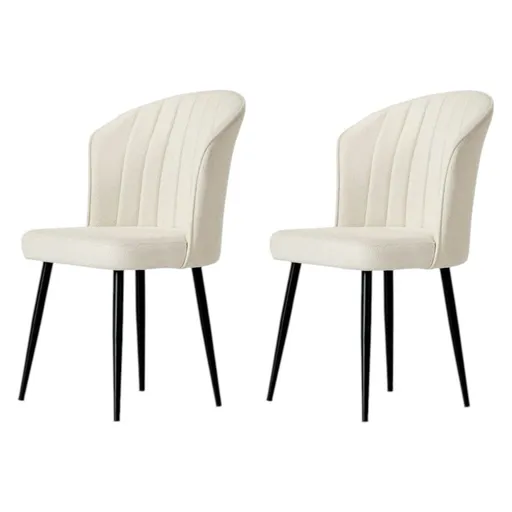 Set de scaune de sufragerie Rubi Cream and Black,2 buc., crem deschis