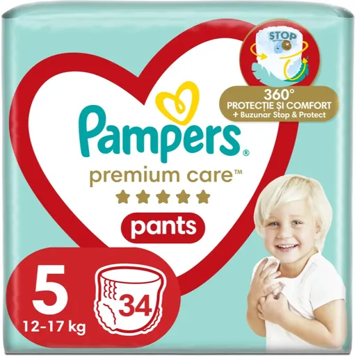 Pampers Premium Care Pants Size 5 scutece de unică folosință tip chiloțel 11-17 kg 34 buc