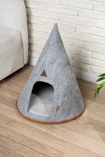 Pat pentru pisici din pâslă, Wallxpert, CATHOMEL, Fetru, Gri