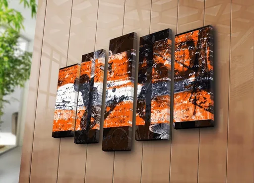 Tablou decorativ, 5PATK-211, 19 x 70 cm, Multicolor