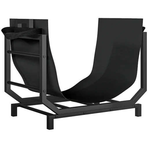 Outsunny Suport pentru Lemne Capacitate 50 kg cu Geantă de Transport Detașabilă Negru | Aosom Romania