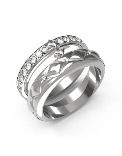 Guess Inel din oțel cu cristale Stylish Guess JUBR04586JWRH 50 mm