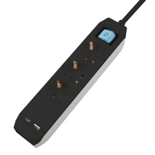 PRELUNGITOR SPACER SCHUKO x3 16A 4.5m BL PP-3-45B-TC-USB