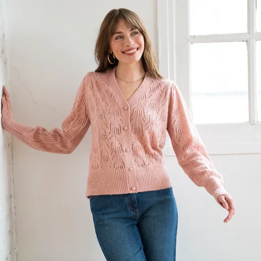 Pulover din mohair cu atingere acrilică