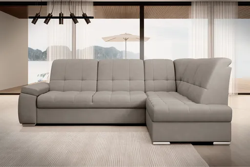 Coltar extensibil dreapta 3 locuri ELTAP, RT-07PO, Sado, 272x192x95 cm, lemn/poliester, gri