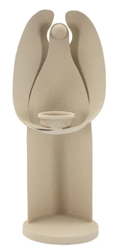 Suport lumanare Dune Angel, Mauro Ferretti, 12.5x10x30 cm, fier, crem