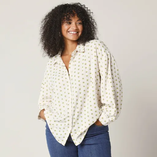 Cămașă din crep cu imprimeu minimalist