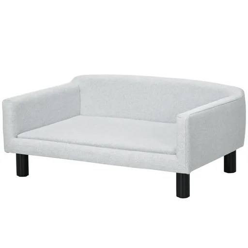 PawHut Canapea pentru Câini cu Pernă, Brațe și Spătar Gri Deschis | Aosom Romania