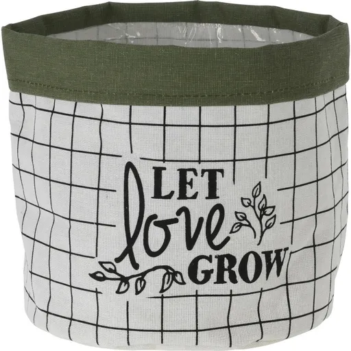 Mască de ghiveci din textil Let Love Grow, 20 x18 cm, verde închis