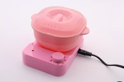 Wax Warmer topitor de ceara din silicon, cu suport, culoare roz