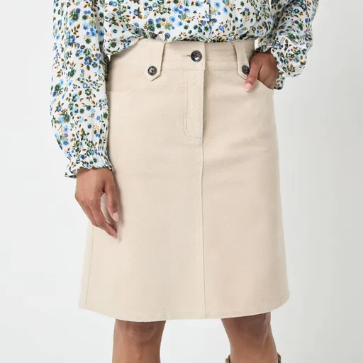 Fustă evazată din catifea reiată