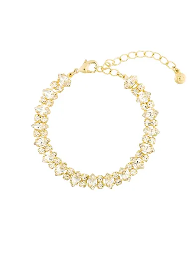 Preciosa Brățară placată cu aur, cu cristal ceh transparent Preciosa Lunara Spotlight 2578Y00