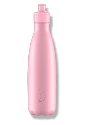 Sticlă termos Chilly's Bottles - roz pastel - 500ml, ediția Original Sports