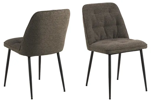 Scaun Brooke, Actona, 50x55x84 cm, tesatura Boucle/otel, grej