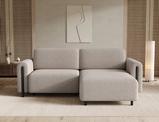 Coltar extensibil dreapta 3 locuri ELTAP, RT-BL-18ROY, Acossta, 244x154x95 cm, lemn/poliester, bej/negru