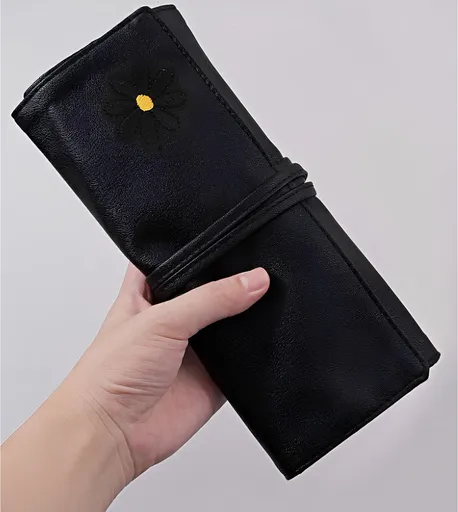 Husa pentru 12 Pensule de Machiaj din Piele Ecologica - 43587634