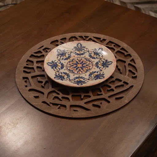 Set de covorașe de masă din lemn, Hermia, 790PYN1142, Dimensiune: 36 x 36 cm (6 bucăți), Wenge