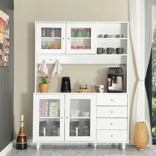 Dulap multifunctional, Hanah Home, Grano 140, 140x187x40 cm, Alb