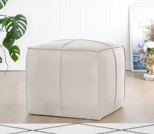 Taburet, Atelier del Sofa, 209FLF1452, Bumbac, Crem