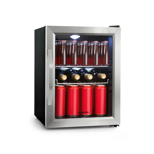Klarstein Beersafe M, frigider, C, LED, 2 grătare metalice, ușă din sticlă, neagră