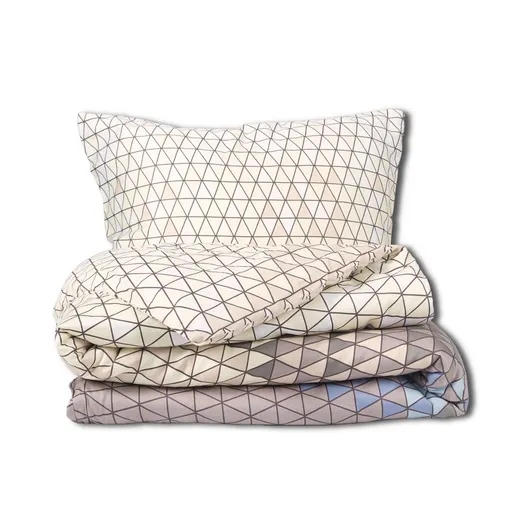 Lenjerie de pat Matex Satin Triangles , 140 x 200cm, 70 x 90 cm
