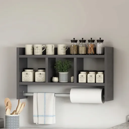 Raft de perete, Hanah Home, Asya, 63.6x35x14.6 cm, Antracit