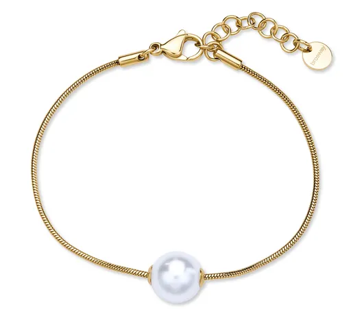 Brosway Brățară fermecătoare placată cu aur, decorată cu perlă sintetică Perfect BPC53