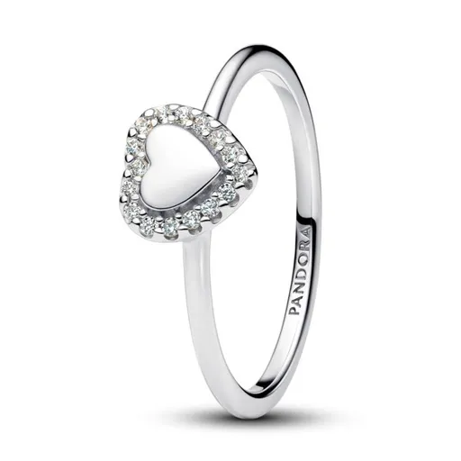 Pandora Inel romantic din argint Inimă cu aureolă Timeless 193801C01 56 mm