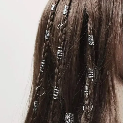 Accesorii Inel pentru Codite Afro, Box Braids, Set 85 Inele Argintii - 9209062