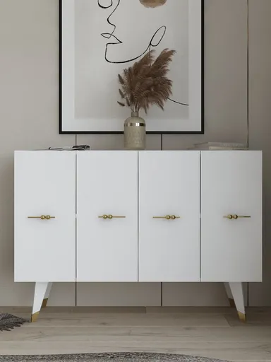 Consola, Hanah Home, Quart Salkım, 120x80x29.6 cm, Aur/Alb