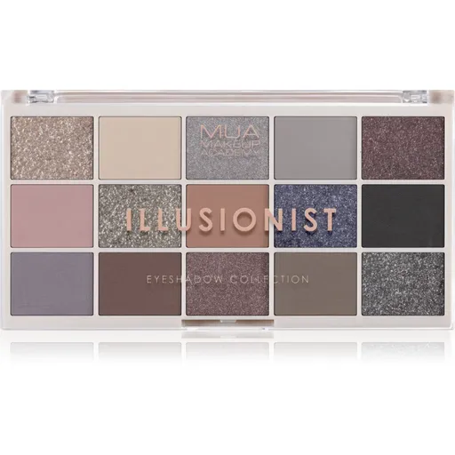 MUA Makeup Academy Eyeshadow Collection 15 Shade Palette paletă cu farduri de ochi culoare Illusionist 12 g