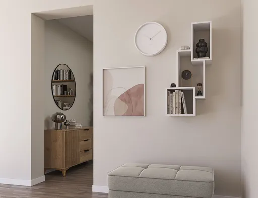 Raft de perete ELTAP, Alitty, 96x25x46 cm, PAL/PVC, alb