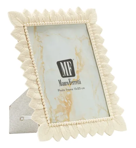 Rama foto Light Leaf, Mauro Ferretti, 15x20 cm, polirasina/sticla, crem