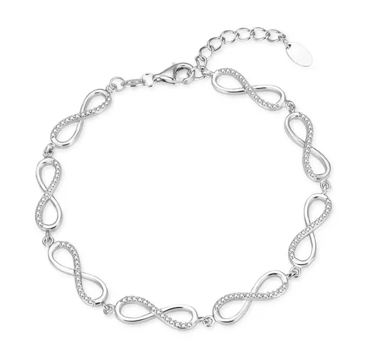 Agato Brățară distinctivă din argint cu zirconi Infinit AGB781/21